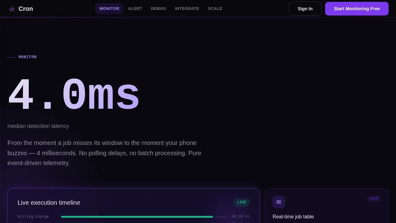 Cron — Server Automation Landing Page Template