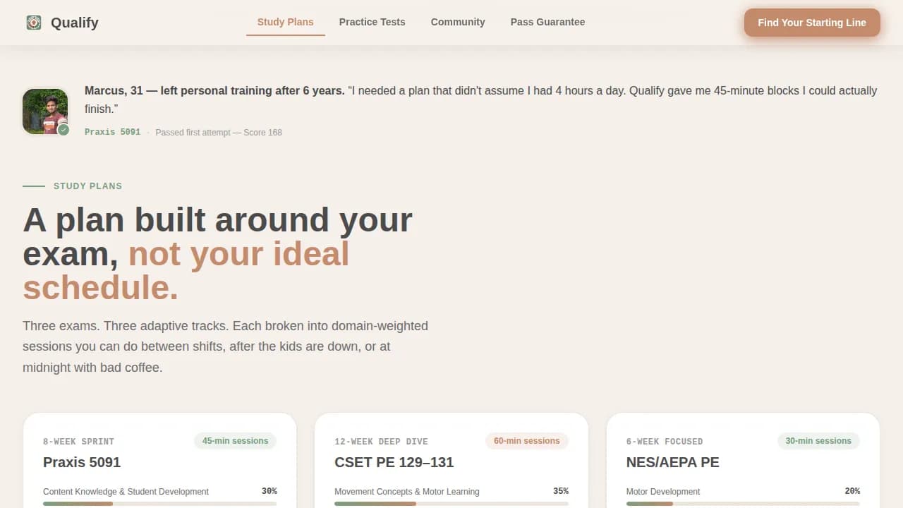 Qualify — Expert Exam Prep Landing Page Template