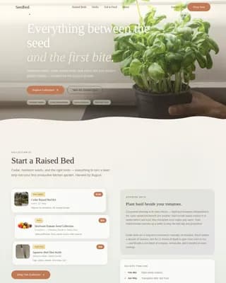 Seedbed — Curated Garden Supply Landing Page Template