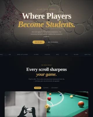 Chalk - Competition Edge Billiards Fan Community Landing Page Template