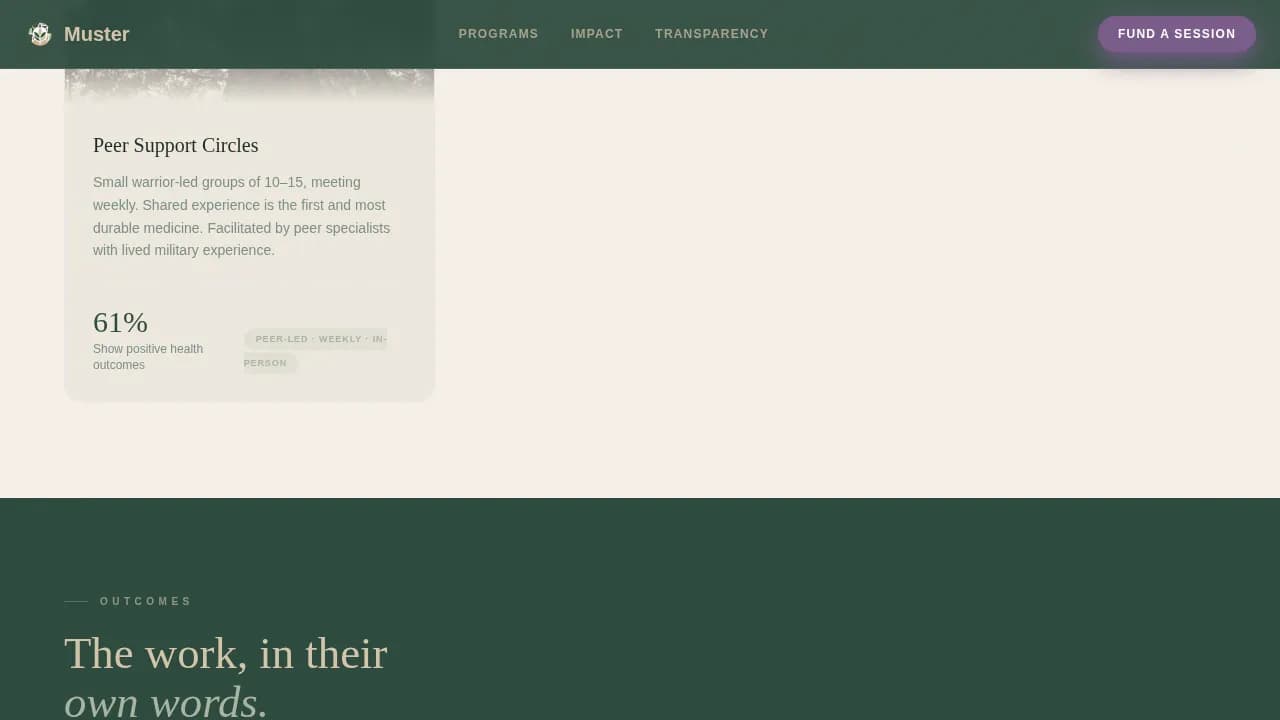 Reveille — Veteran Mental Health Landing Page Template