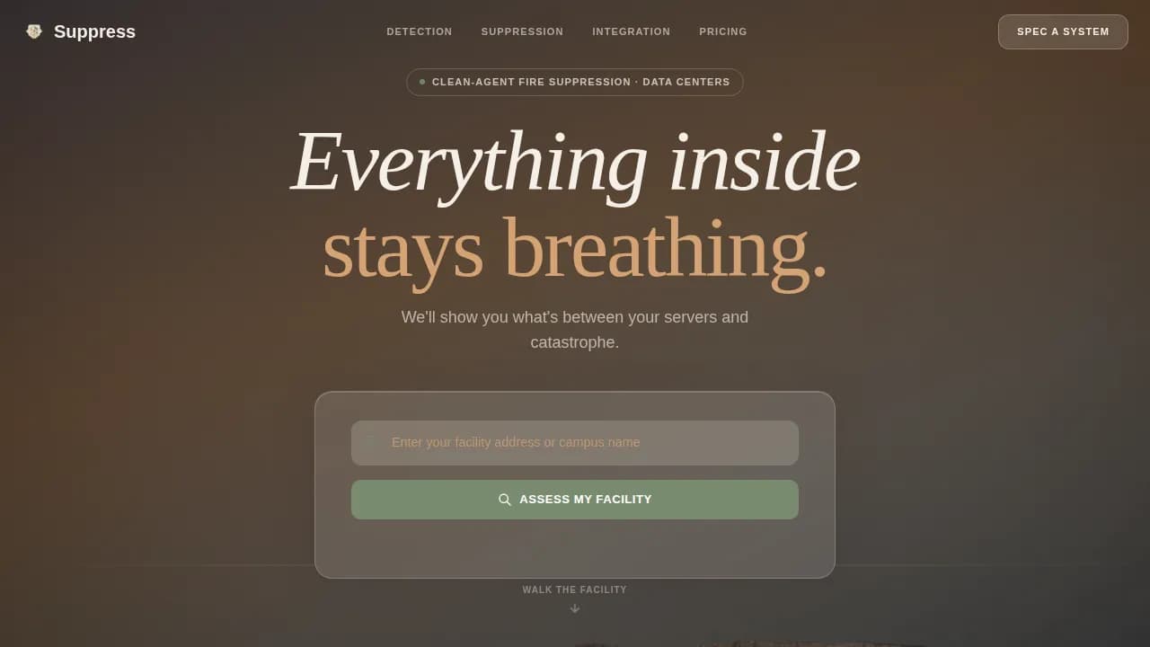Extinguish — Advanced Fire Suppression Landing Page Template