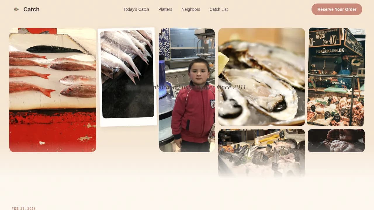 Harbor — Premium Local Fishmonger Landing Page Template