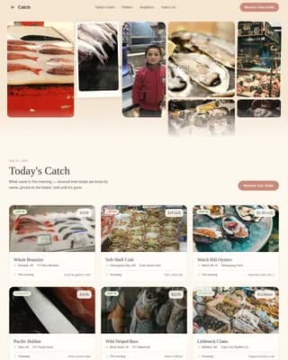 Harbor — Premium Local Fishmonger Landing Page Template