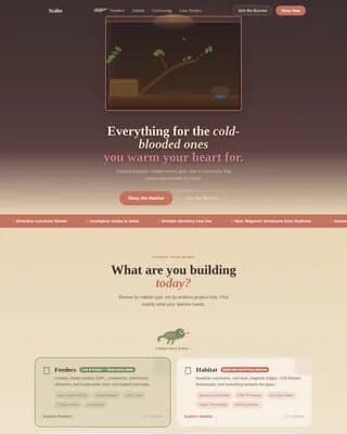 Scales - Warm Community Reptile Supply Landing Page Template