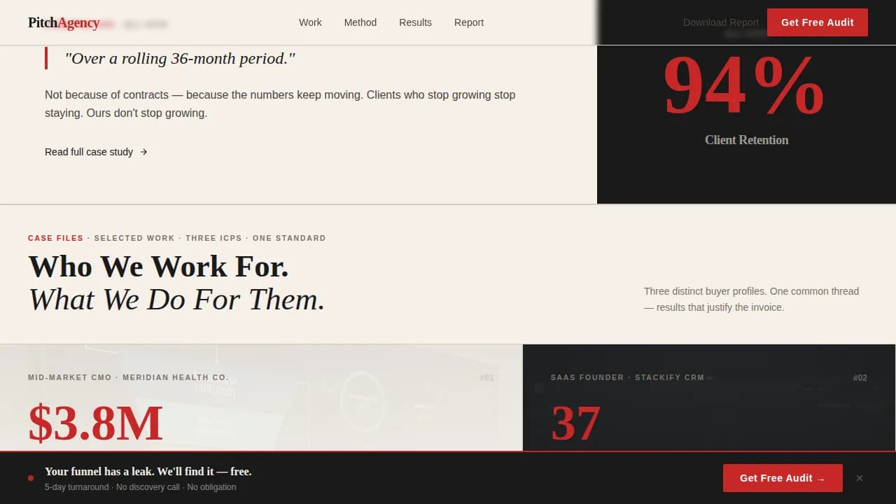 Pitch — Marketing Agency Landing Page Template