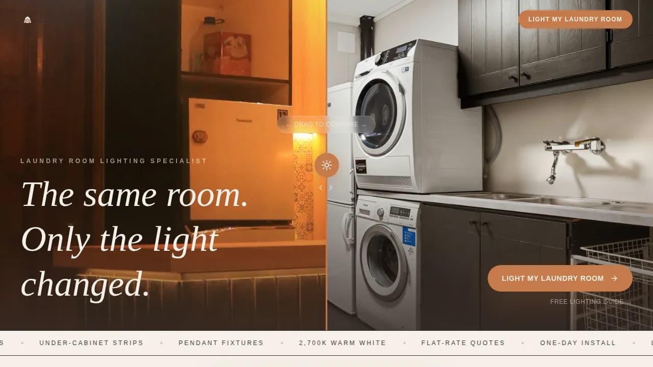 Glow — Radiant Laundry Lighting Landing Page Template