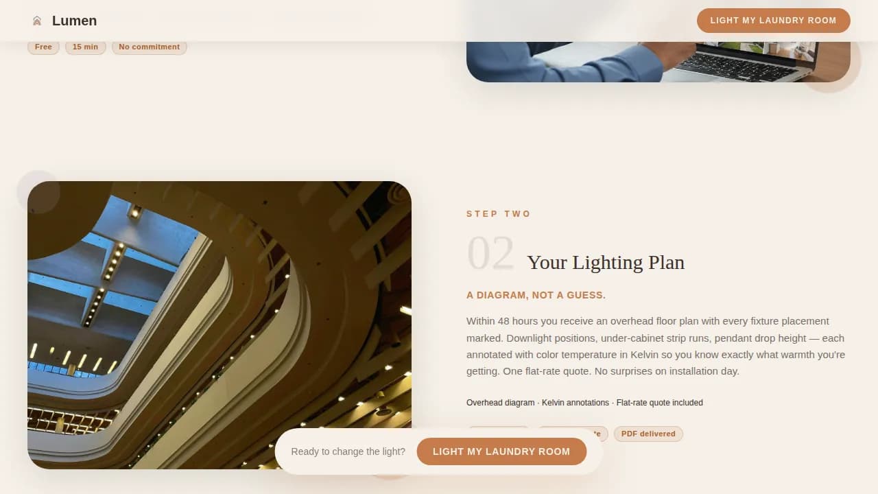 Glow — Radiant Laundry Lighting Landing Page Template