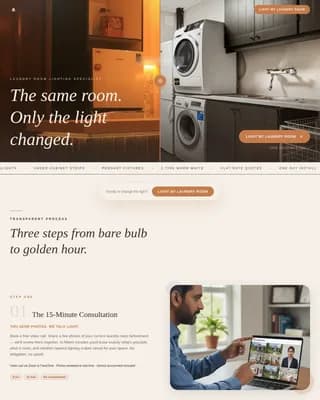 Glow — Radiant Laundry Lighting Landing Page Template