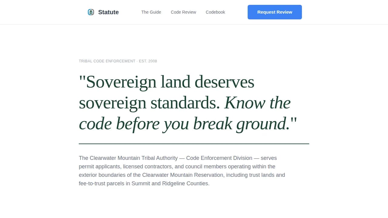 Enforce — Tribal Authority Landing Page Template
