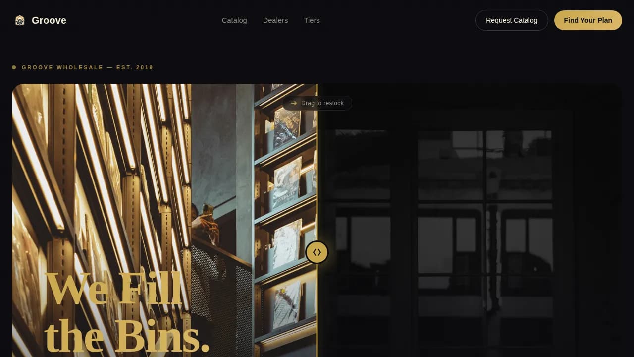 Groove — Vinyl Wholesale Landing Page Template