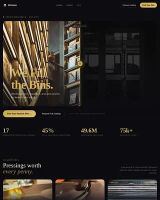 Groove — Vinyl Wholesale Landing Page Template