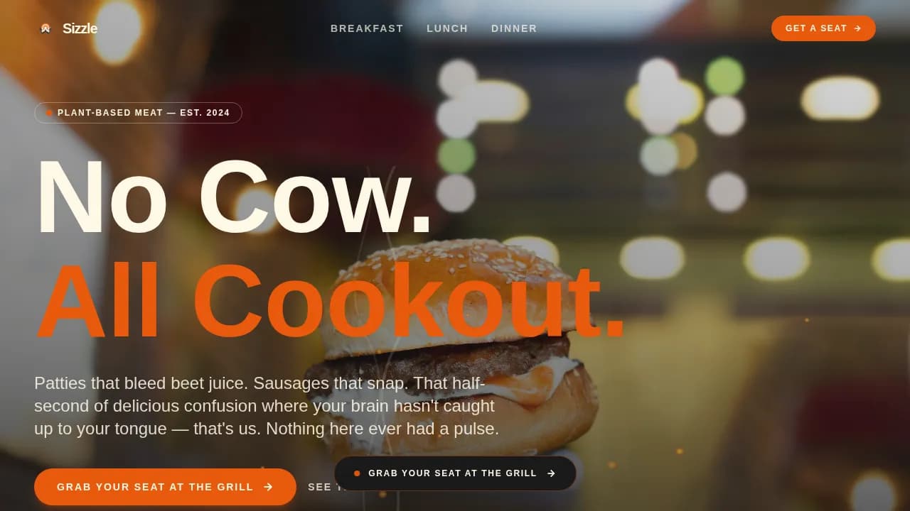 Flame — Bold Plant-Based BBQ Landing Page Template