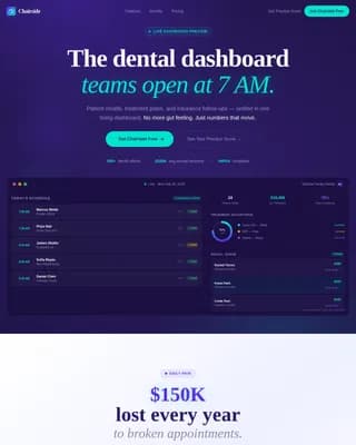 Chairside — Intelligent Dental Management Landing Page Template