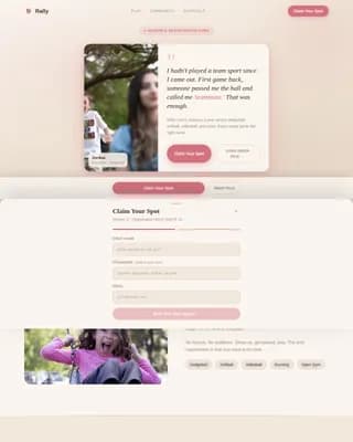 Rally — Inclusive Sports Landing Page Template