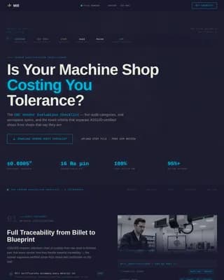 Mill - Precision CNC Machining Vendor Audit Landing Page Template