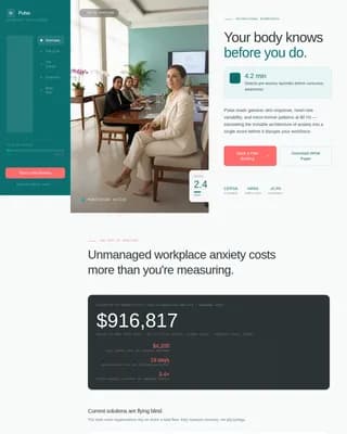 Rhythm — Wearable Stress Monitoring Landing Page Template