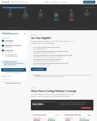 Benefit — Medicaid Medicare Enrollment Landing Page Template