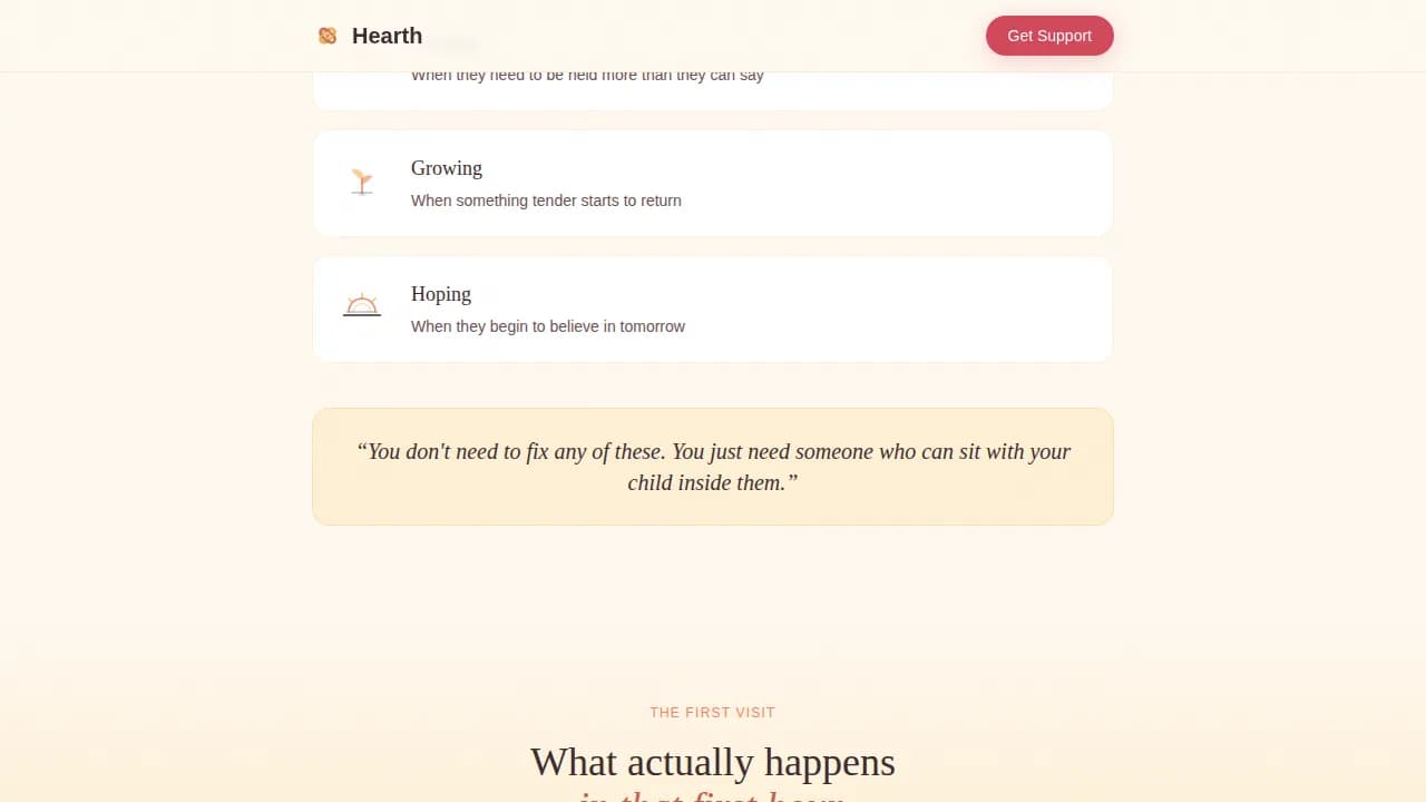 Solace — Child Grief Support Landing Page Template