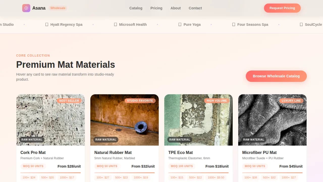 Namaste — Wholesale Yoga Mats Landing Page Template