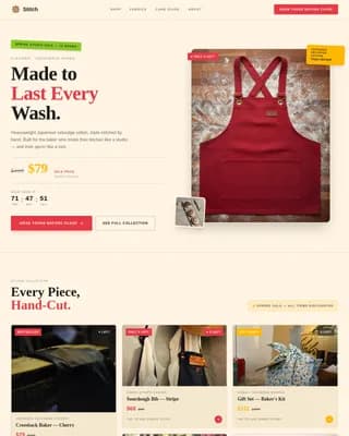 Aprons & Kitchen Textiles Store Pre-Launch Website Template