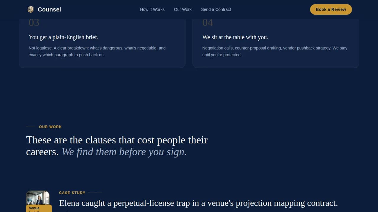 Entertainment Consulting Booking Website Template