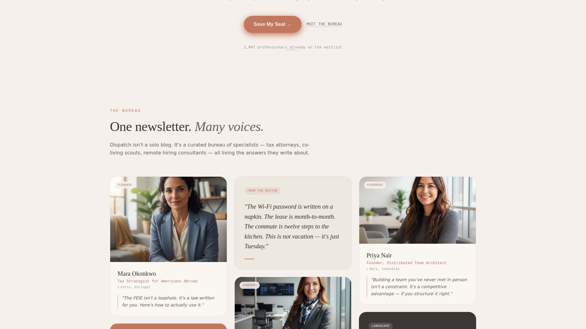 Dispatch - Wanderlust Newsletter Landing Page Template