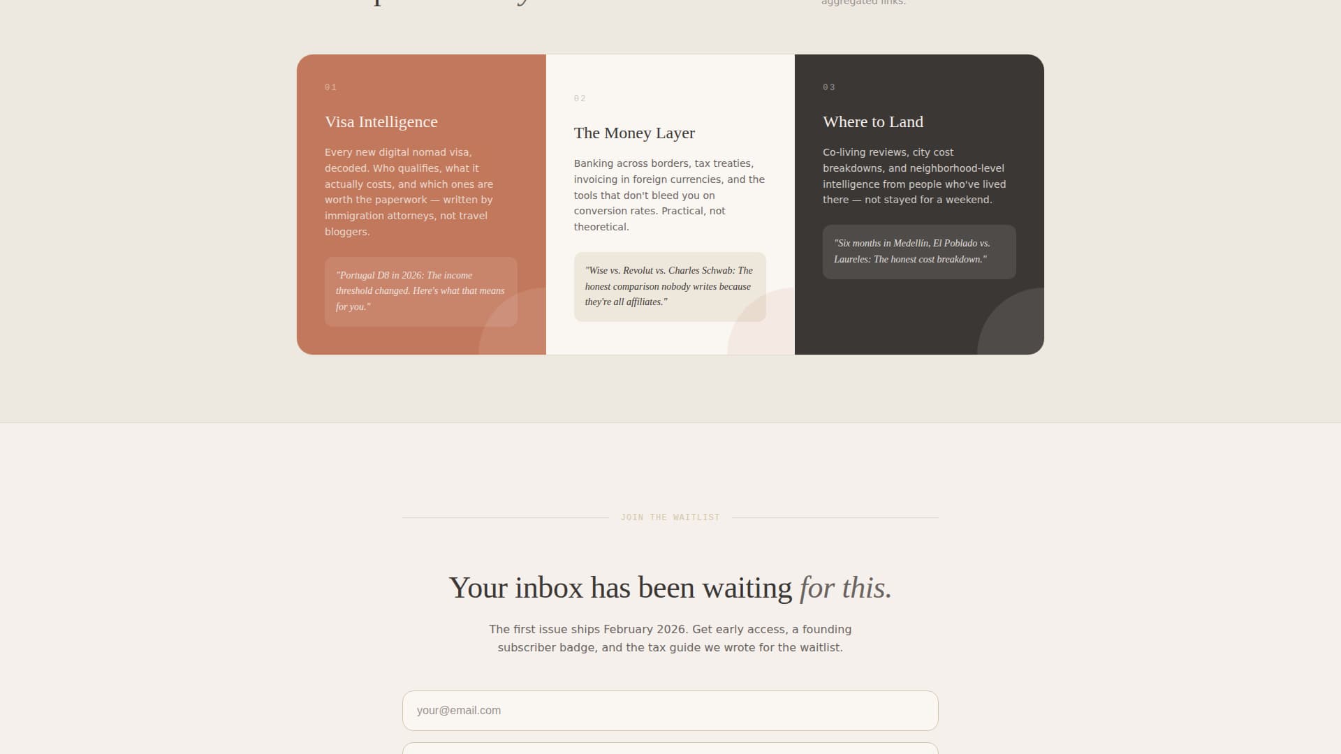 Dispatch - Wanderlust Newsletter Landing Page Template