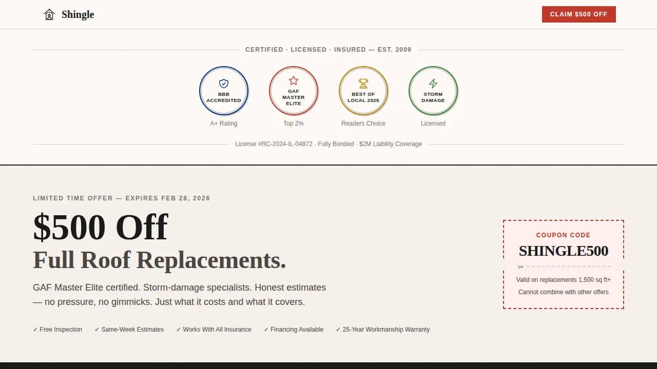 Roofer Marketing FAQ Website Template