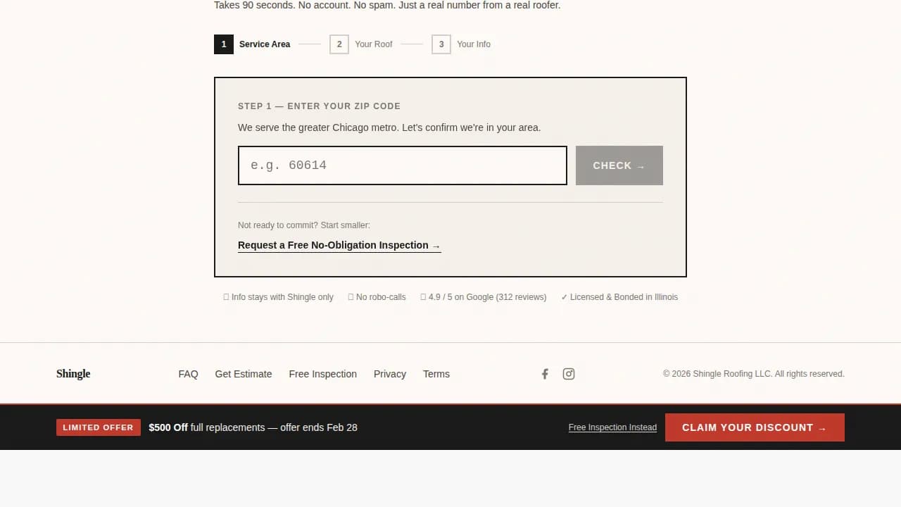 Roofer Marketing FAQ Website Template