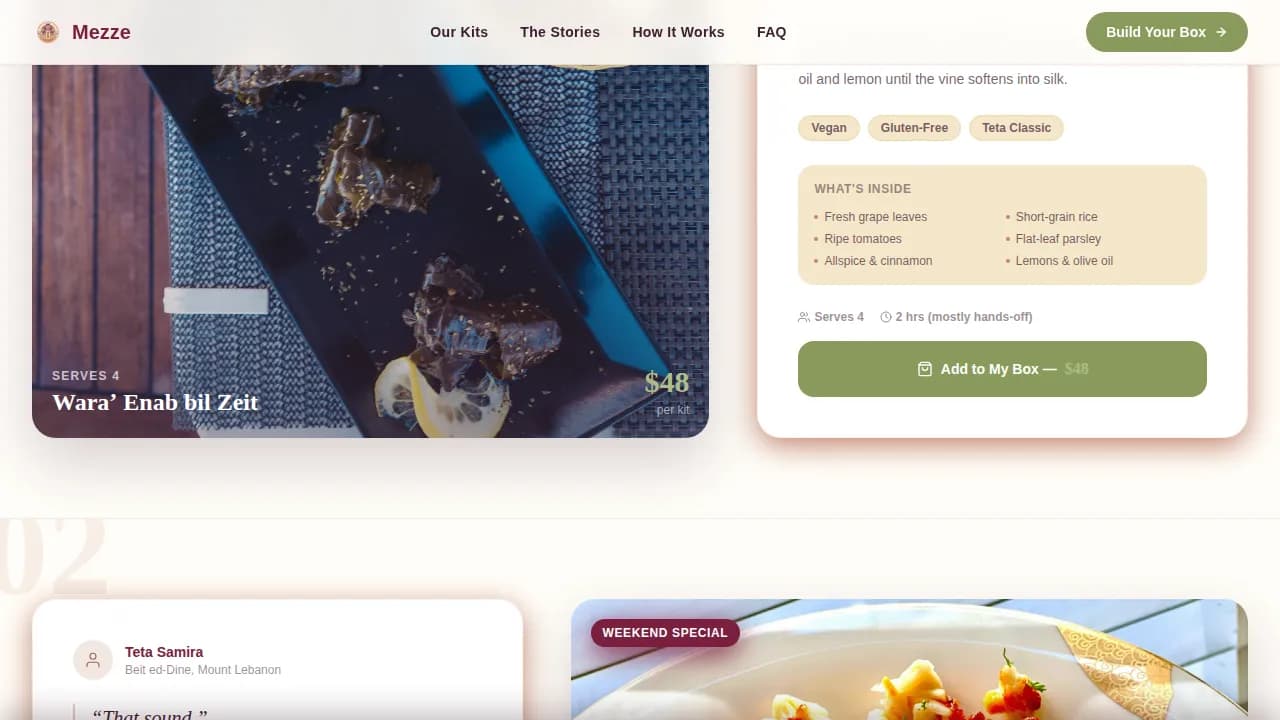 Middle Eastern Cuisine & Dining Virtual Professional Website Template