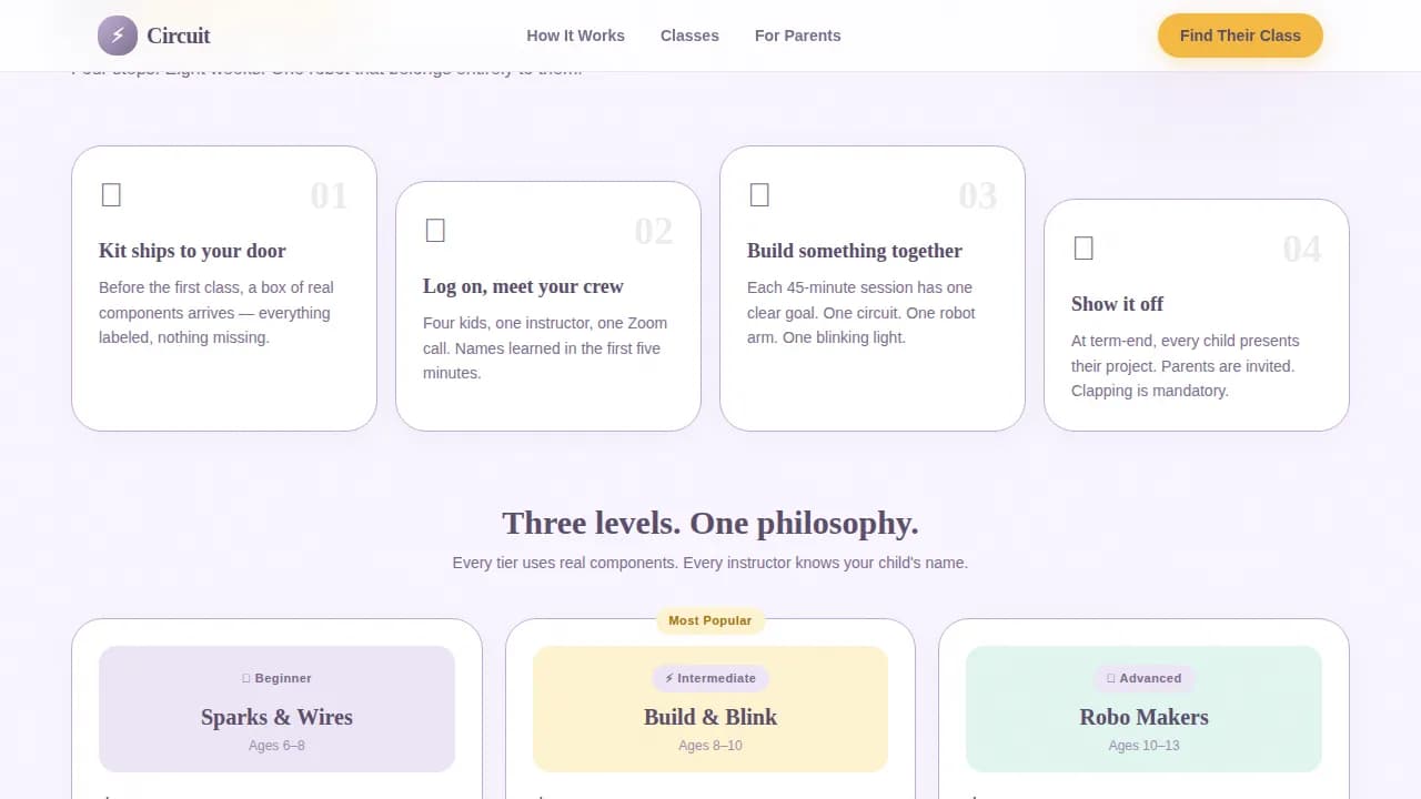 Spark — Beginner Robotics Coding Landing Page Template