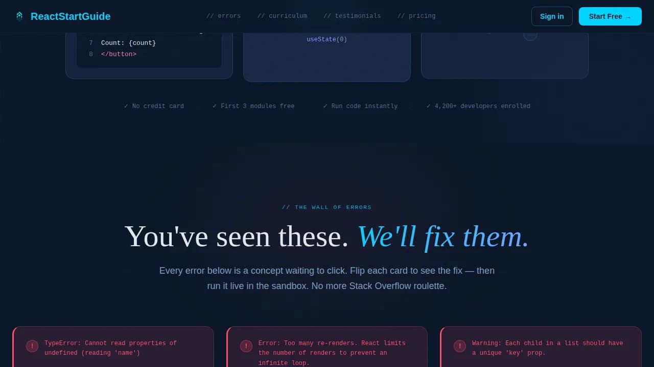 Reactguide - Midnight Dashboard Pro Landing Page Template