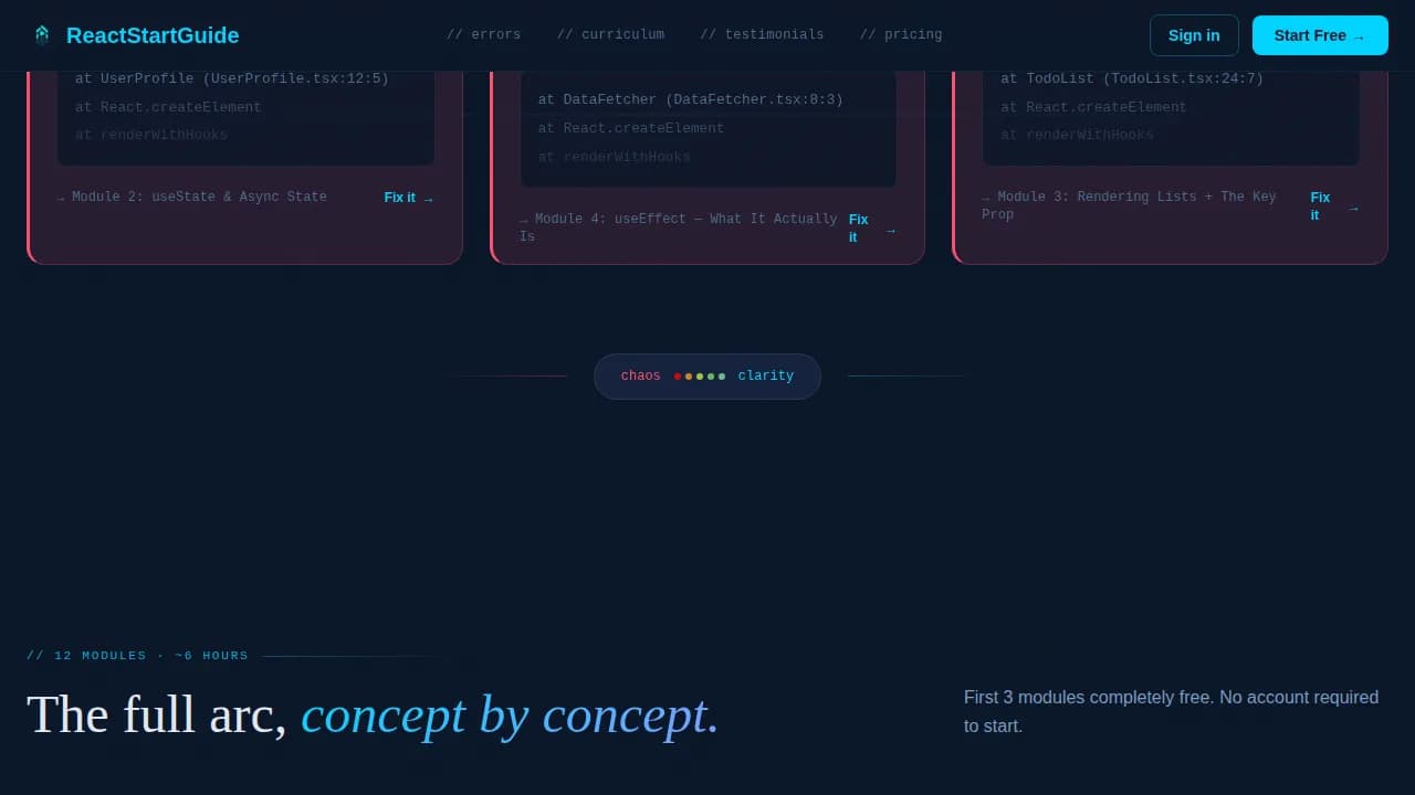Reactguide - Midnight Dashboard Pro Landing Page Template