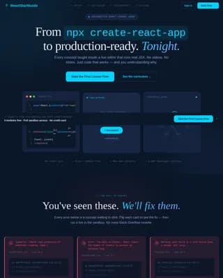 Reactguide - Midnight Dashboard Pro Landing Page Template