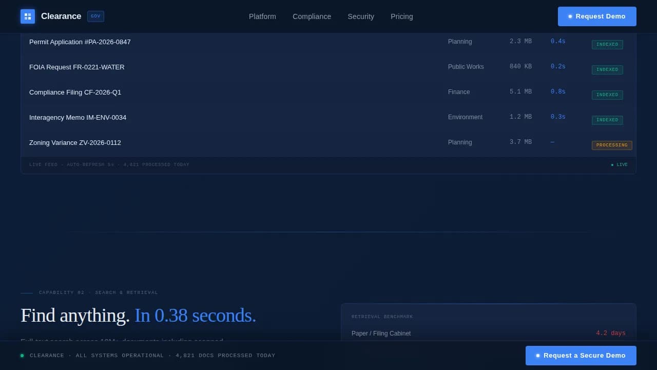 Clearance — Certified Document Management Landing Page Template