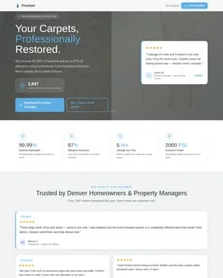 Sparkle — Elite Carpet Care Landing Page Template