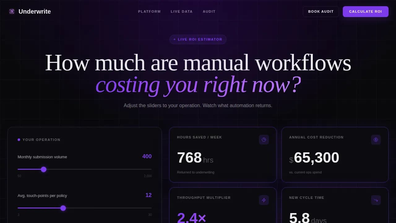 Streamline — Intelligent Insurance Operations Landing Page Template