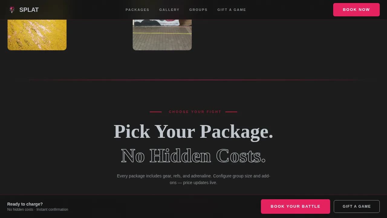 Strike — Tactical Paintball Arena Landing Page Template