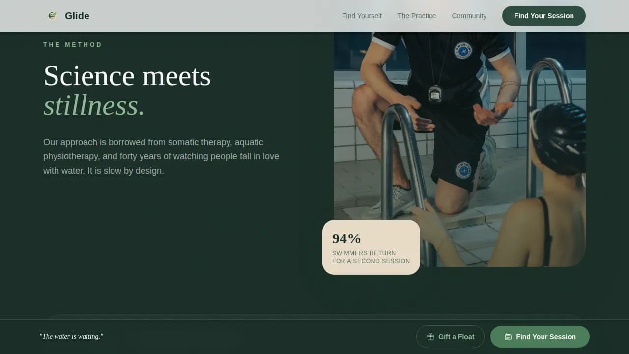 Swim — Expert Aquatic Instruction Landing Page Template