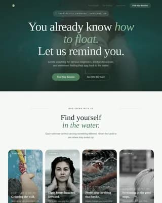 Swim — Expert Aquatic Instruction Landing Page Template