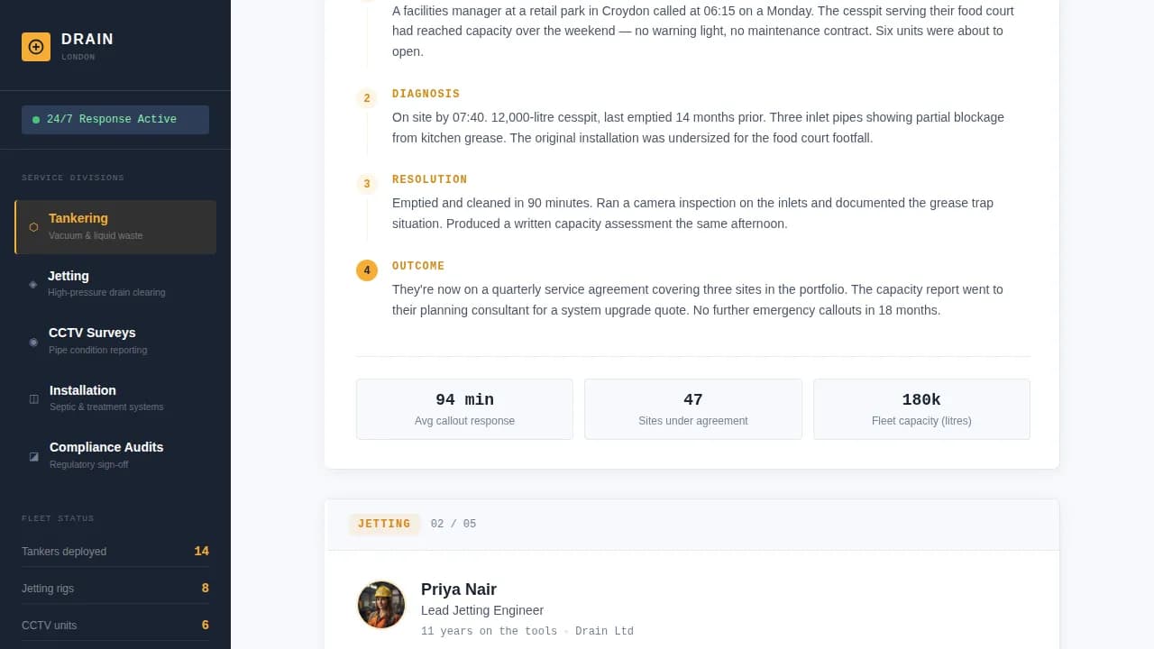 Pipeline — Certified Septic Specialist Landing Page Template