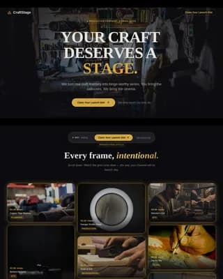 Craftstage - Cinematic Launch Spotlight Diy Channel Production Landing Page Template