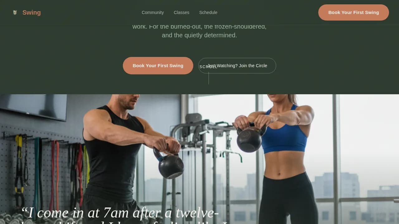 Rhythm — Dynamic Kettlebell Fitness Landing Page Template