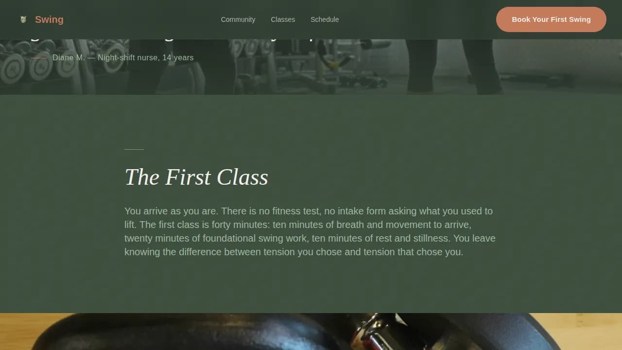 Rhythm — Dynamic Kettlebell Fitness Landing Page Template