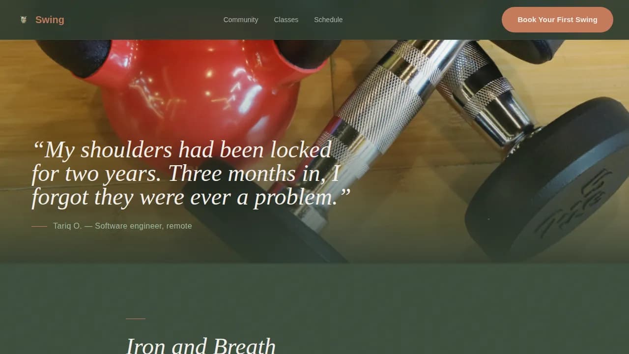 Rhythm — Dynamic Kettlebell Fitness Landing Page Template