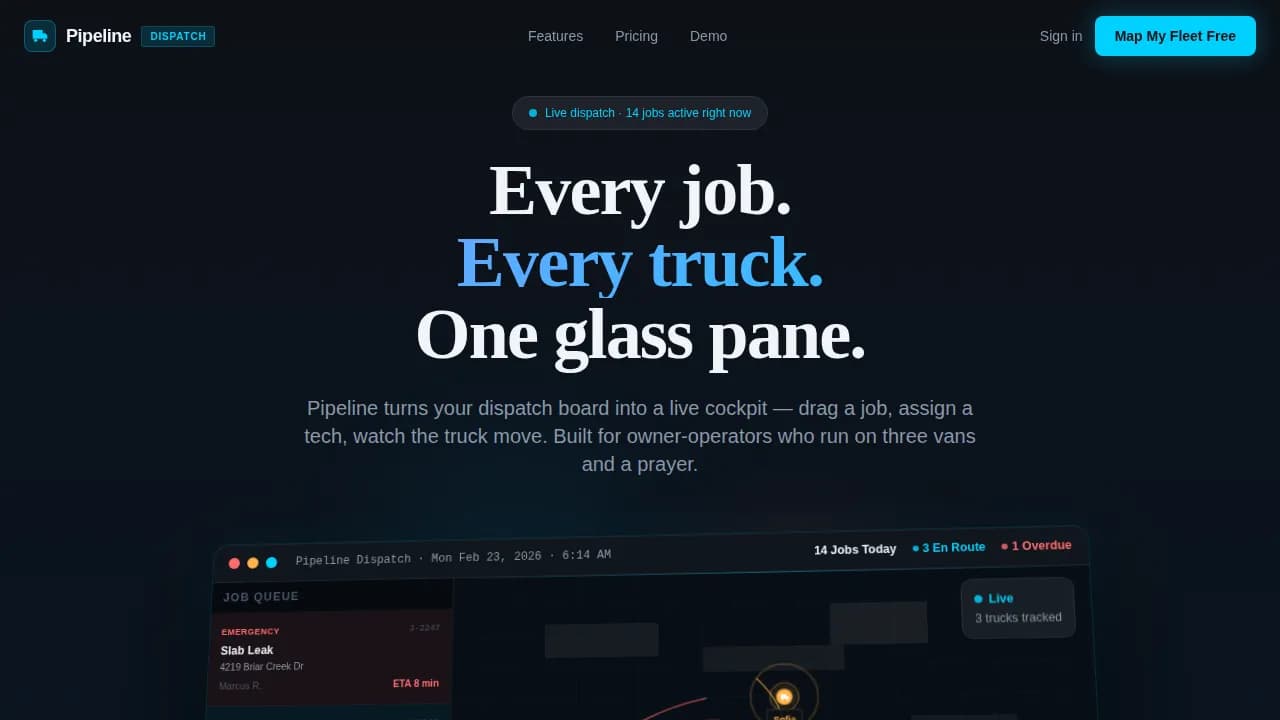 Route — Intelligent Dispatch Operations Landing Page Template