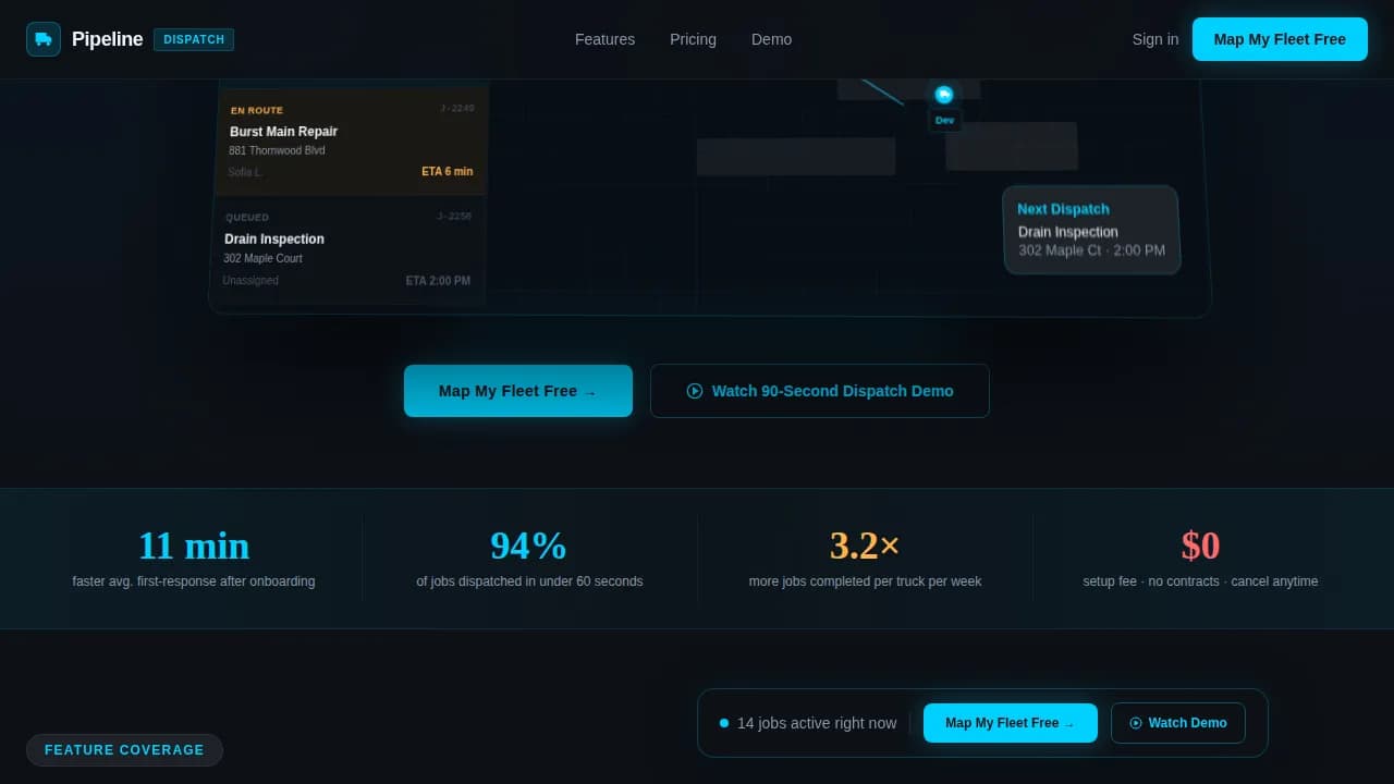 Route — Intelligent Dispatch Operations Landing Page Template