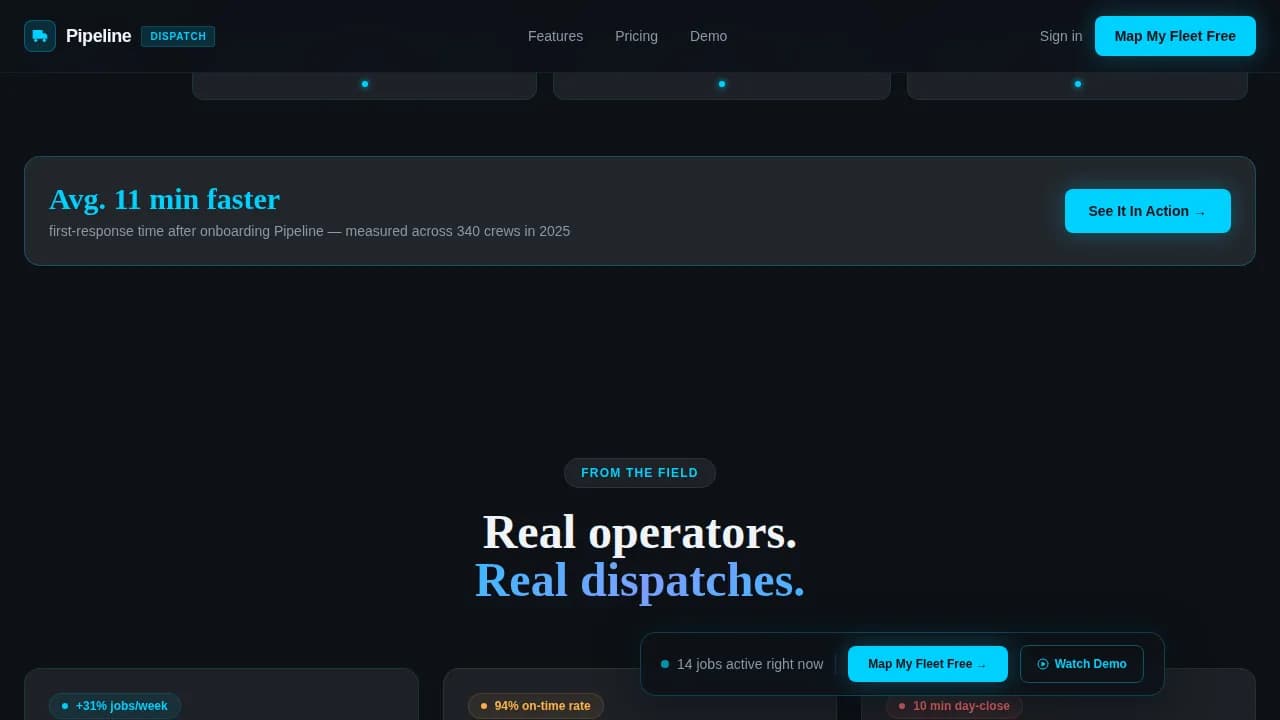Route — Intelligent Dispatch Operations Landing Page Template