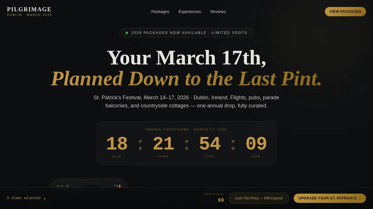Pilgrimage — Travel Package Landing Page Template